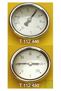 Magnetische plakthermometer, met 2 magneten, 0+120:2°C, behuizing diameter 78mm